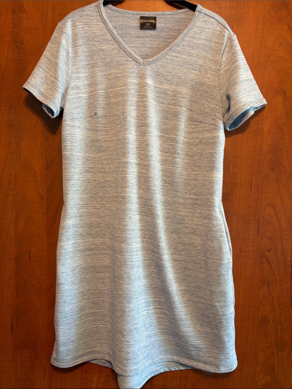 32 Degrees Cool Heather Light Blue V-Neck Mini Dress